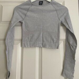 Victoria Secret Pink Grey Long-Sleeve Crop Top